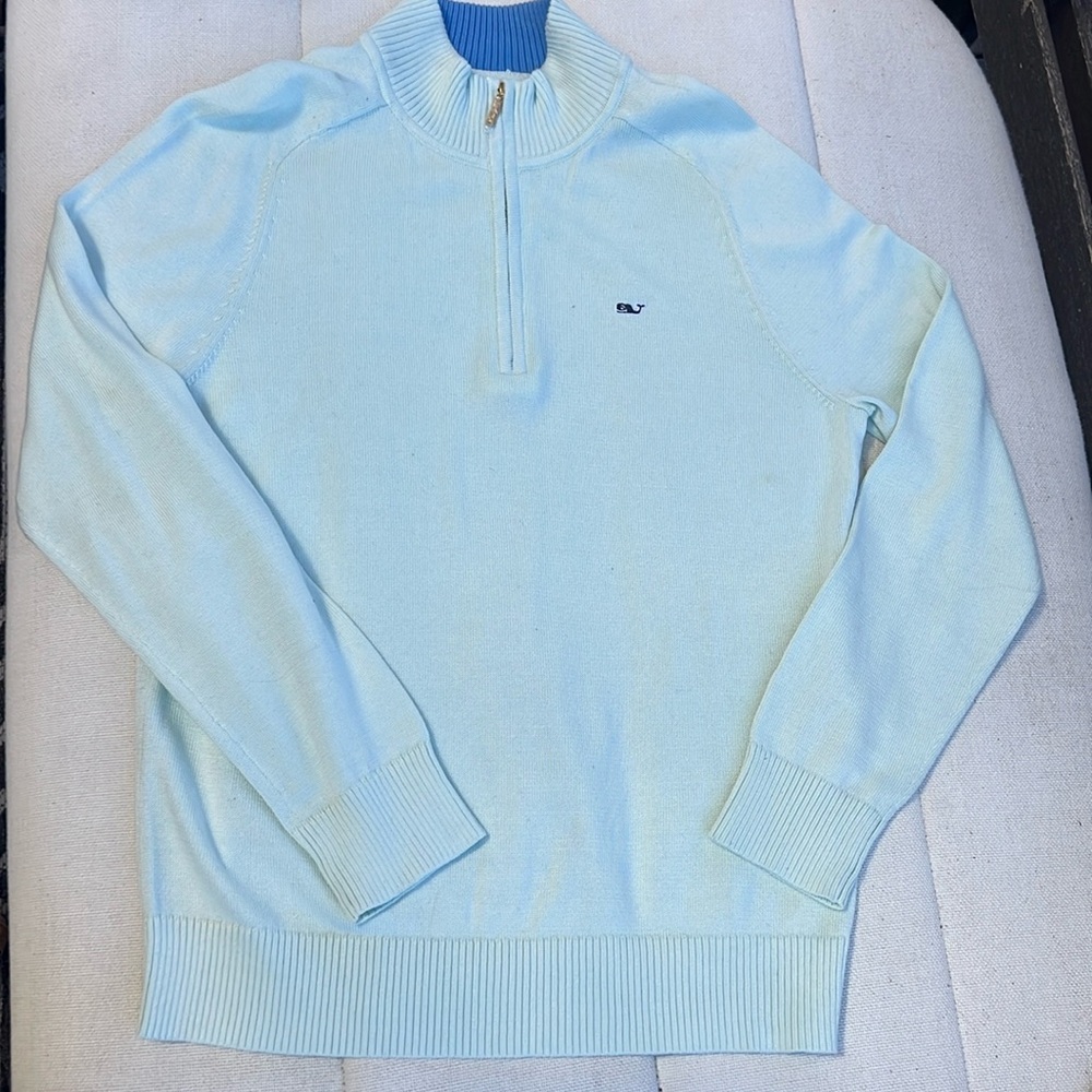 Light Mint 1/4 Zip Sweater - Vineyard Vines